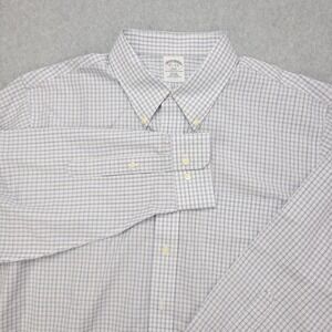 Brooks Brothers 346 Dress Shirt Men's 17.5 4/5 Non-Iron‎ Slim Fit Checkered